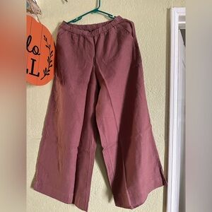 Frank & Eileen Girls' Wide-Leg Pull-On Pants - Mauve